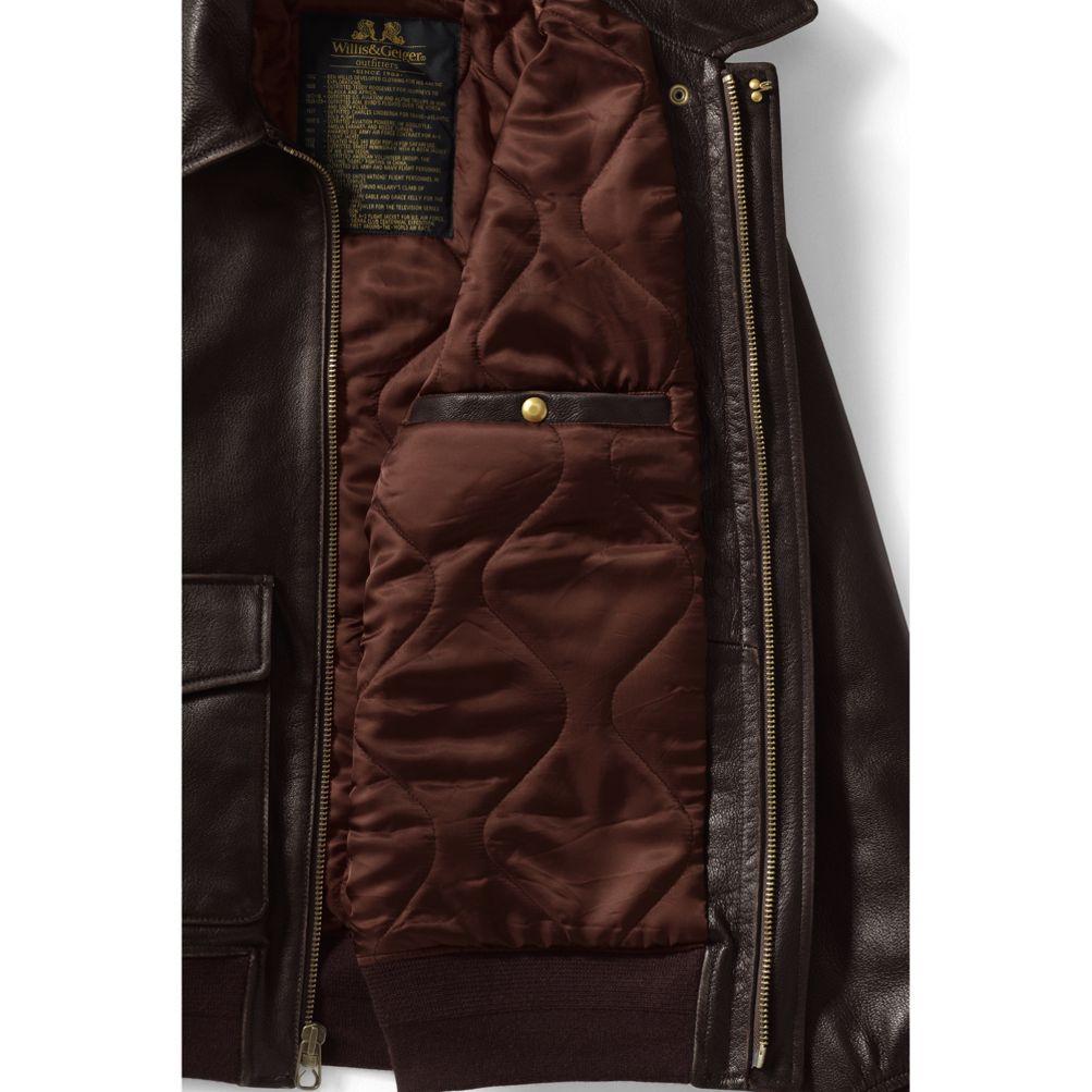 Willis and Geiger Leather Bomber Jacket | Lands' End