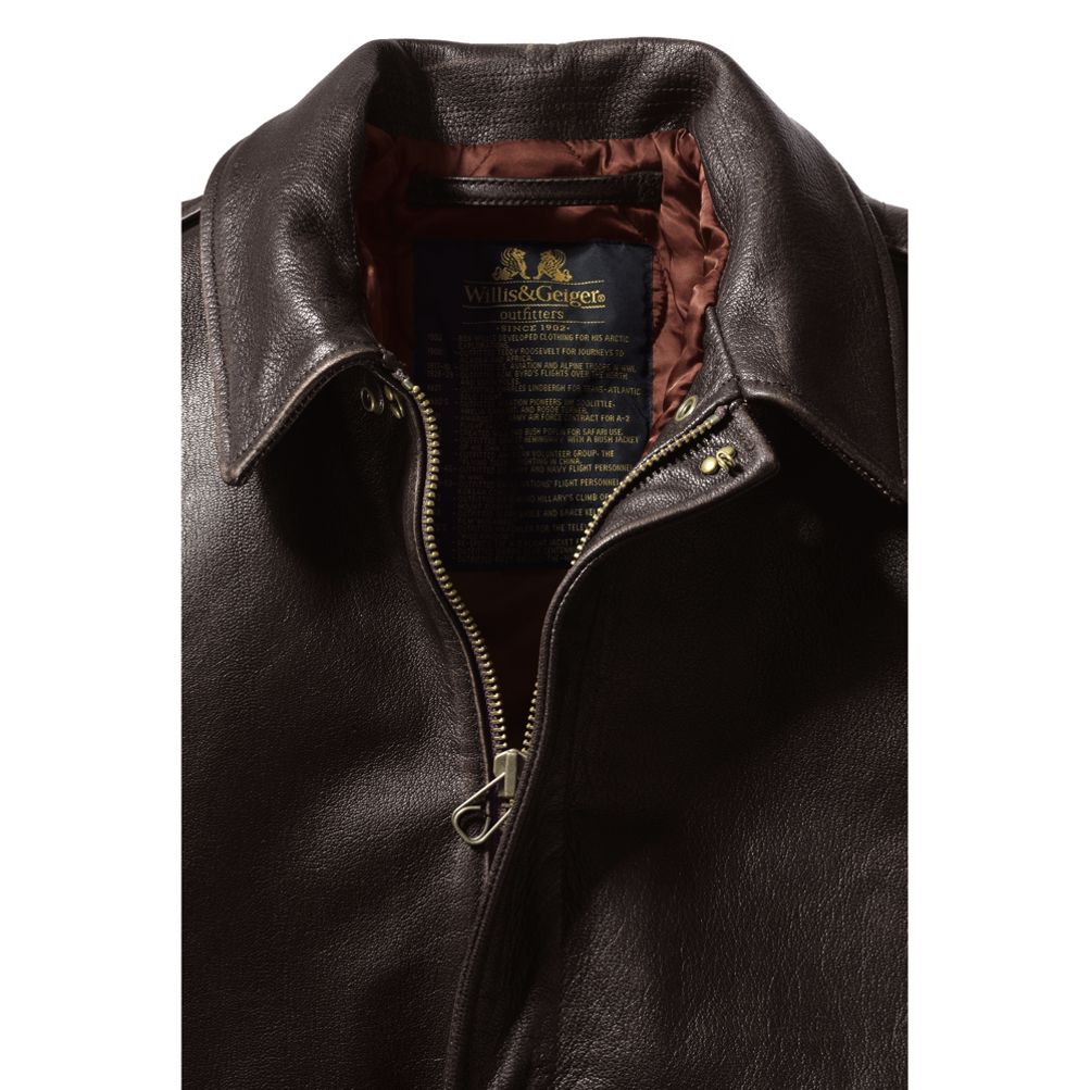 Men's Willis and Geiger Leather Bomber Jacket | Lands' End