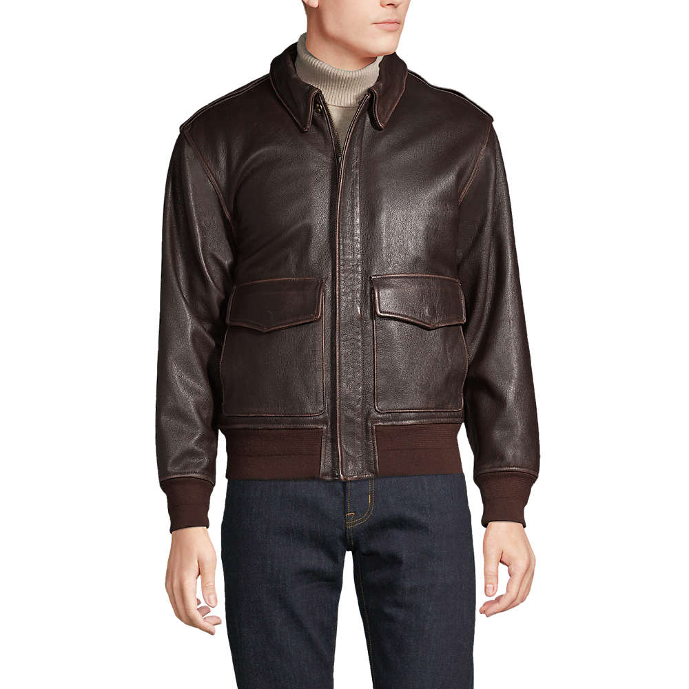 Men's Willis and Geiger Leather Bomber Jacket, Front