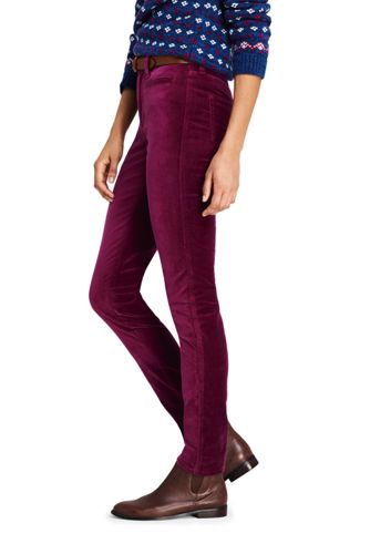 Women's Mid Rise Slim Velvet Jeans 