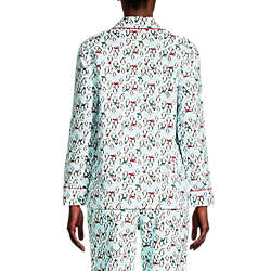 Women's Long Sleeve Print Flannel Pajama Top, Back