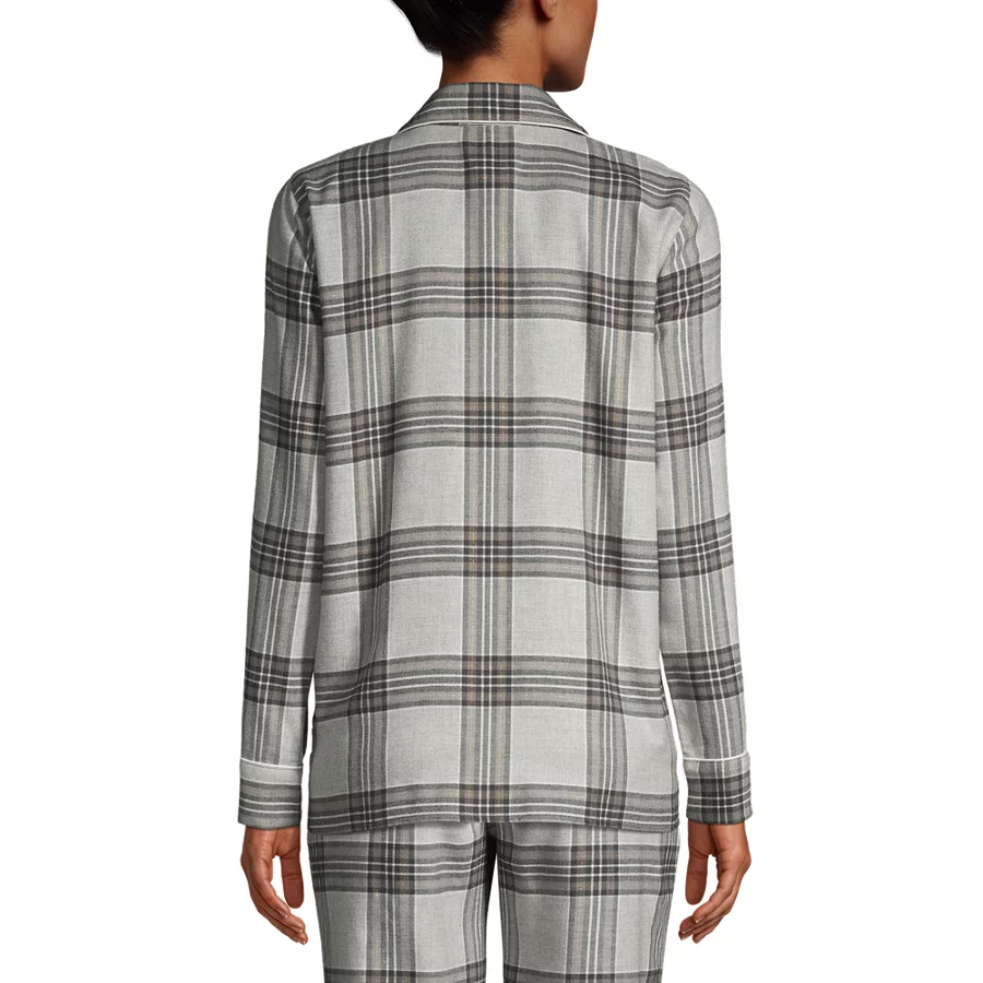 Women's Long Sleeve Print Flannel Pajama Top