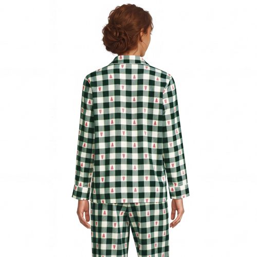 Red Holiday Trees/Pine Plaid