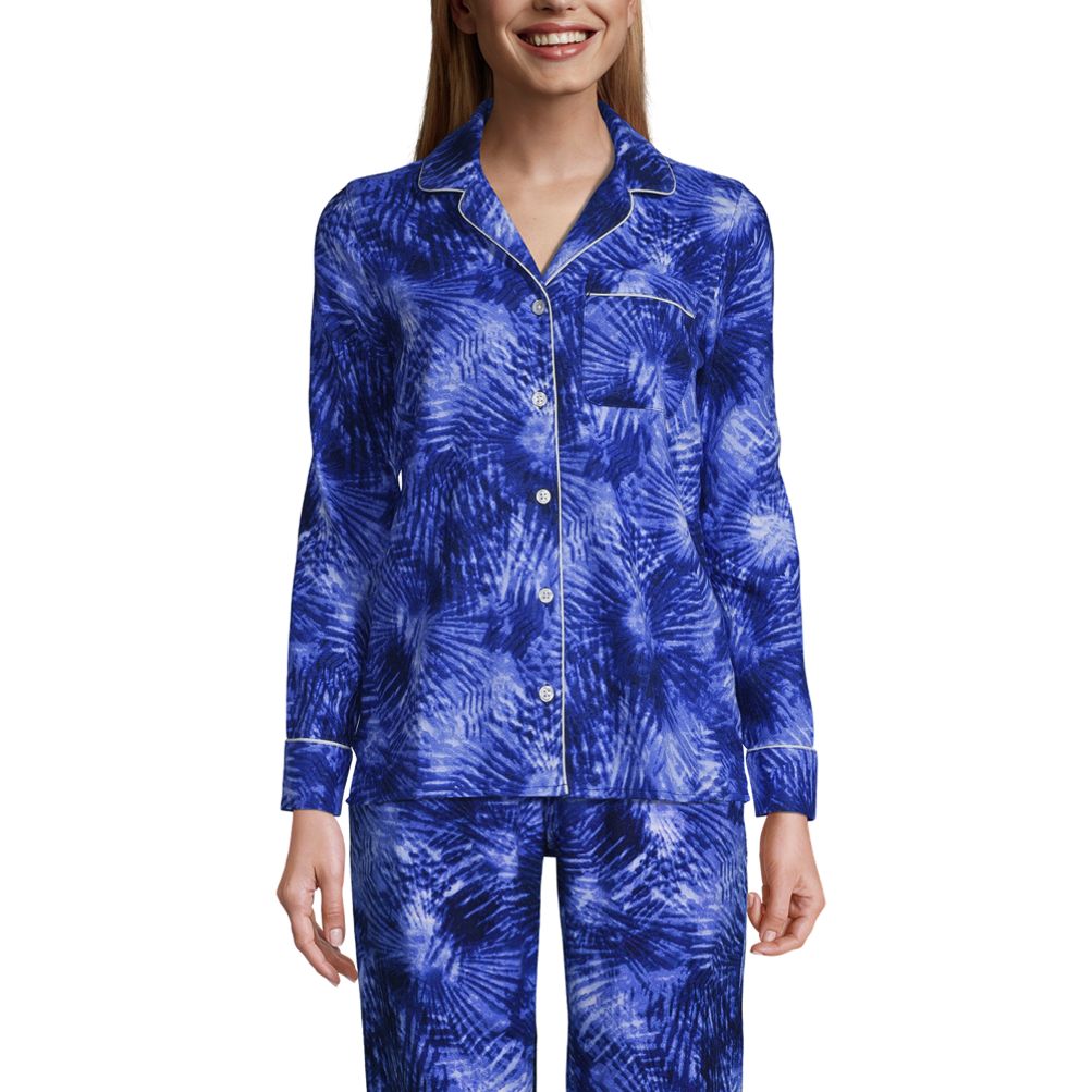 Women's Long Sleeve Print Flannel Pajama Top