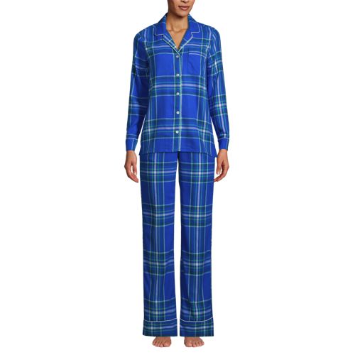Gemustertes Flanell-Pyjamahemd für Damen in Normalgröße