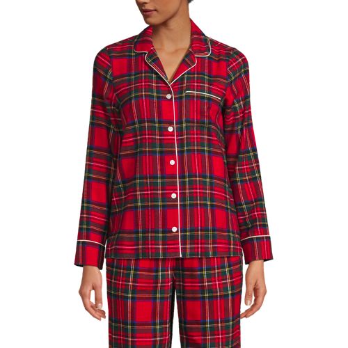 Womens Plaid PJ Set Red-Multipack-100% cotton-Radyan Cozy Luxury sleep  fashion!