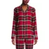 Women's Long Sleeve Print Flannel Pajama Top, Front