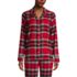 Women's Long Sleeve Print Flannel Pajama Top, Front