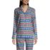 Women's Petite Long Sleeve Print Flannel Pajama Top, Front