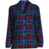 Women's Plus Size Long Sleeve Print Flannel Pajama Top, Front
