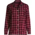 Women's Plus Size Long Sleeve Print Flannel Pajama Top, Front