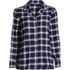 Women's Plus Size Long Sleeve Print Flannel Pajama Top, Front