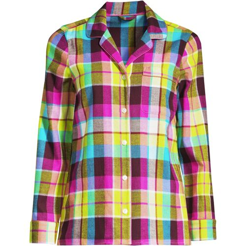 Gemustertes Flanell-Pyjamahemd für Damen in Normalgröße image number 4