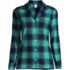Women's Long Sleeve Print Flannel Pajama Top, Front
