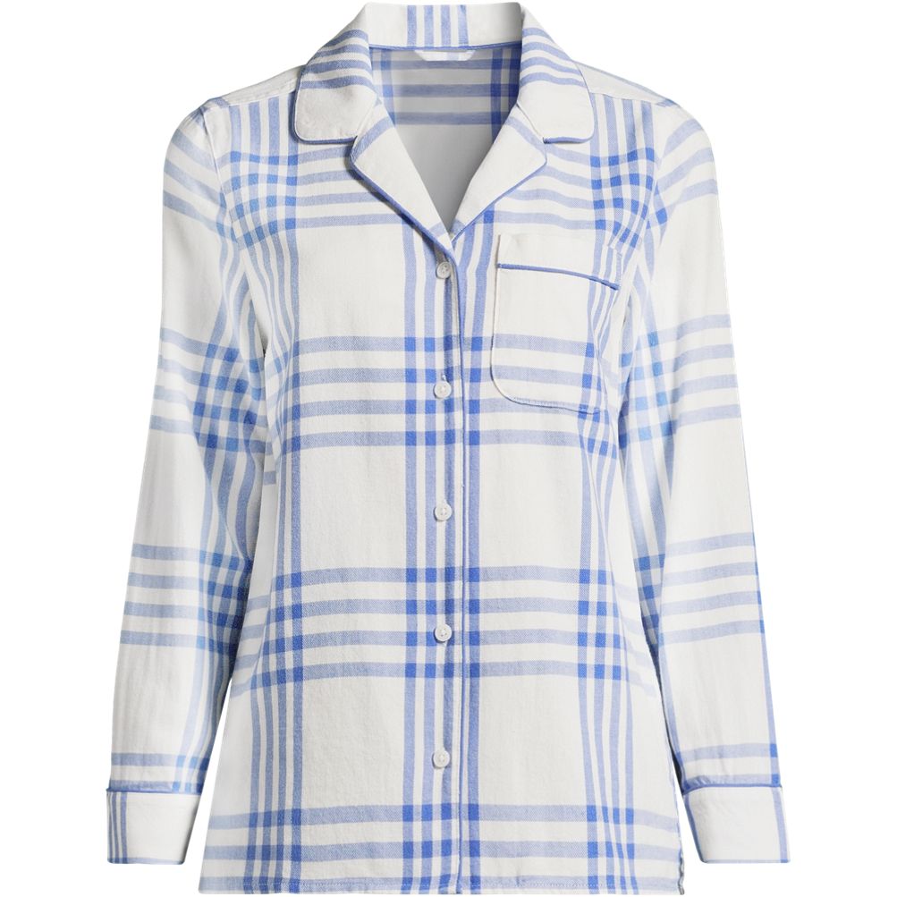 売れ筋商品|||ランズエンド カットソー トップス レディース Women's Drapey Flannel 4 Piece Pajama Set - Long Sleeve Top and Pants Robe and Bag Deep forest trees 549011_LEPP_FF_8UR?$xl$&wid=