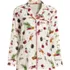 Women's Petite Long Sleeve Print Flannel Pajama Top, Front
