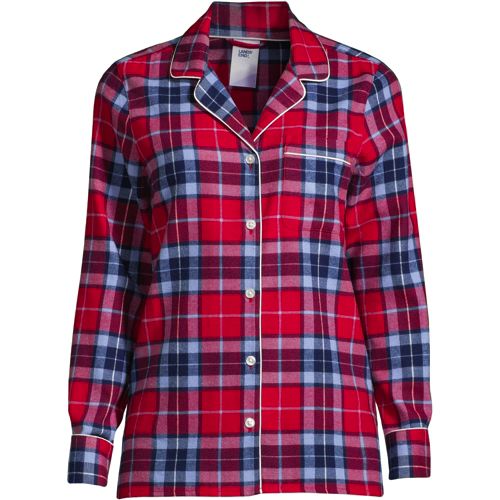 Gemustertes Flanell-Pyjamahemd für Damen in Petitegröße image number 4