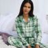 Women's Petite Long Sleeve Print Flannel Pajama Top, alternative image
