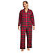Women's Plus Size Long Sleeve Print Flannel Pajama Top, alternative image