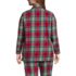 Women's Plus Size Long Sleeve Print Flannel Pajama Top, Back