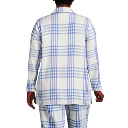 Women's Plus Size Long Sleeve Print Flannel Pajama Top - image 2