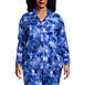 Women's Plus Size Long Sleeve Print Flannel Pajama Top, Front