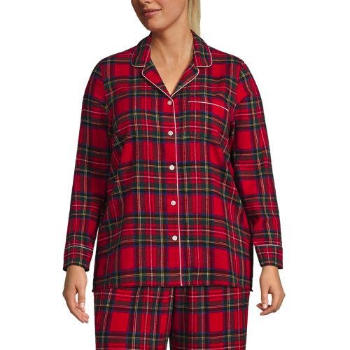Women's Plaid Flannel Nightgown Warm Cotton Midi Nightgown