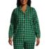 Women's Plus Size Long Sleeve Print Flannel Pajama Top, Front