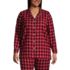 Women's Plus Size Long Sleeve Print Flannel Pajama Top, Front