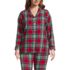 Women's Plus Size Long Sleeve Print Flannel Pajama Top, Front
