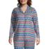 Women's Plus Size Long Sleeve Print Flannel Pajama Top, Front