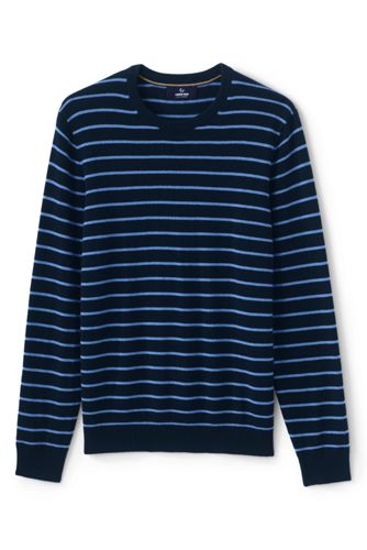striped crew neck sweater mens