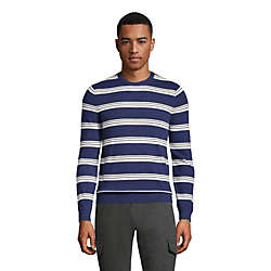 Men's Crew Neck Sweater  BLACK or BLUE   Cotton Blend Regular and Big & Tall 