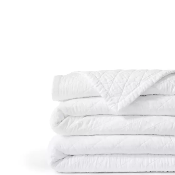 Solid Diamond Double Voile Quilt and Pillow Sham - primary