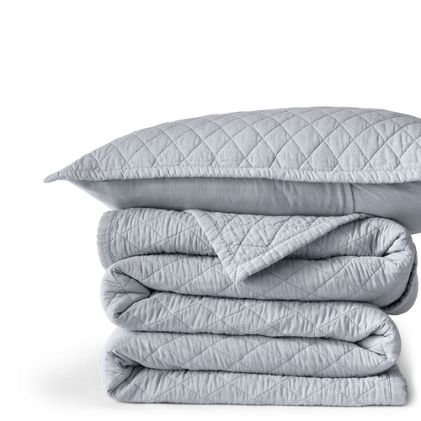 Solid Diamond Double Voile Quilt and Pillow Sham - image 2