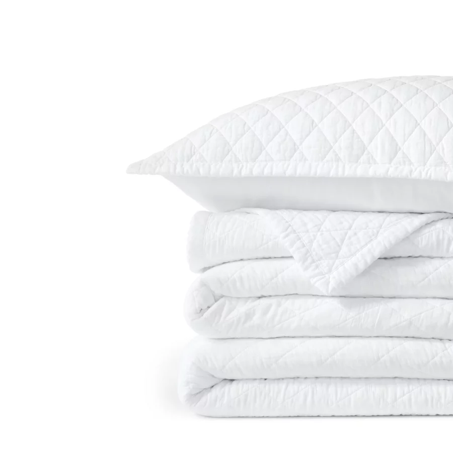 Solid Diamond Double Voile Quilt And Pillow Sham view 4