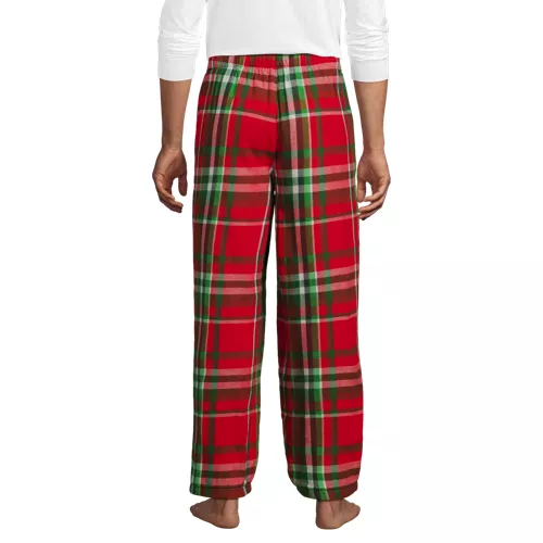Men's Sherpa Fleece Lined Flannel Pajama Pants, Back