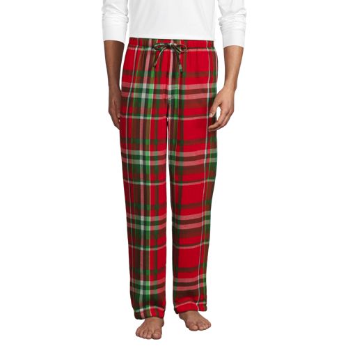 Men's Sherpa Fleece Lined Flannel Pajama Pants, Front
