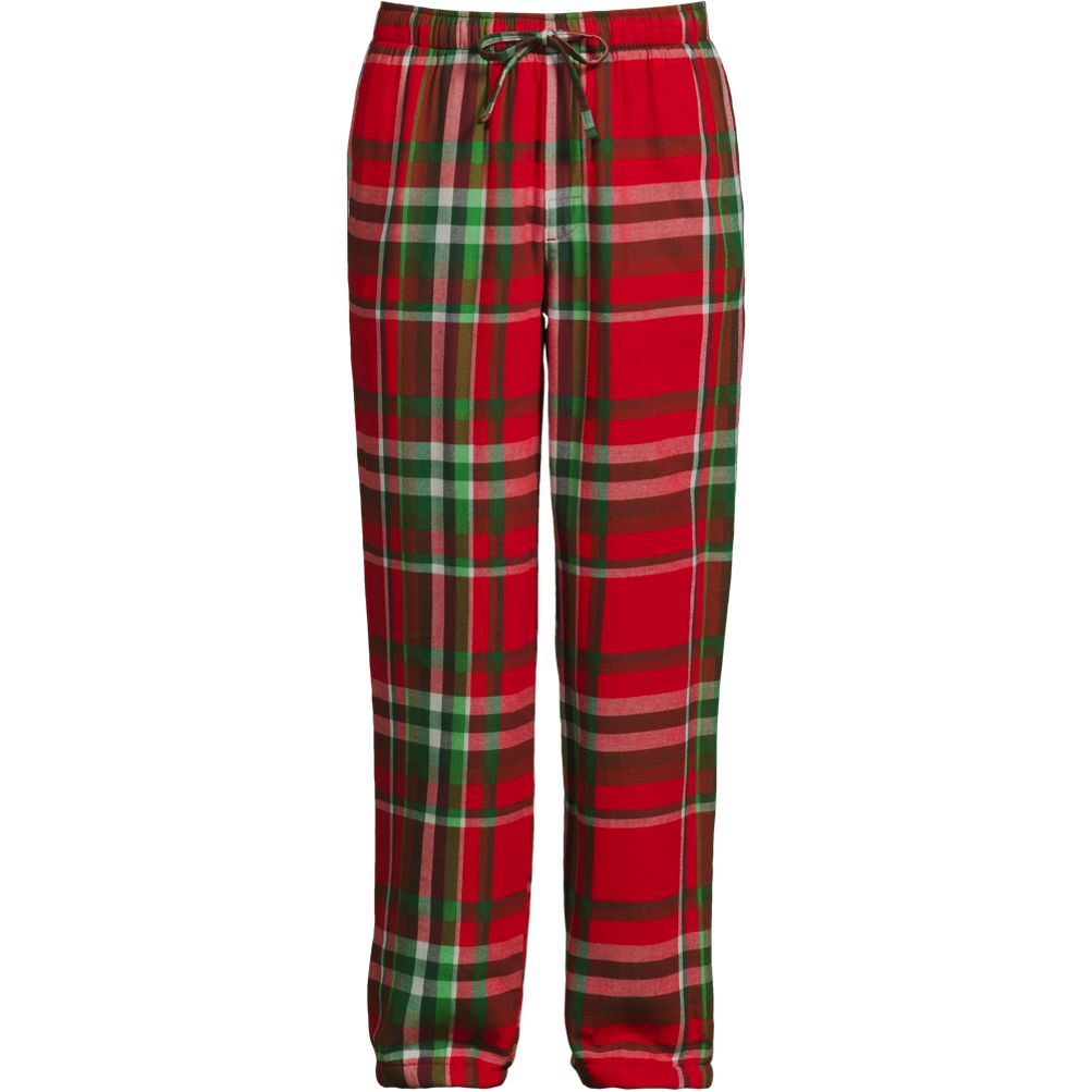 Men's Sherpa Fleece Lined Flannel Pajama Pants | Lands' End
