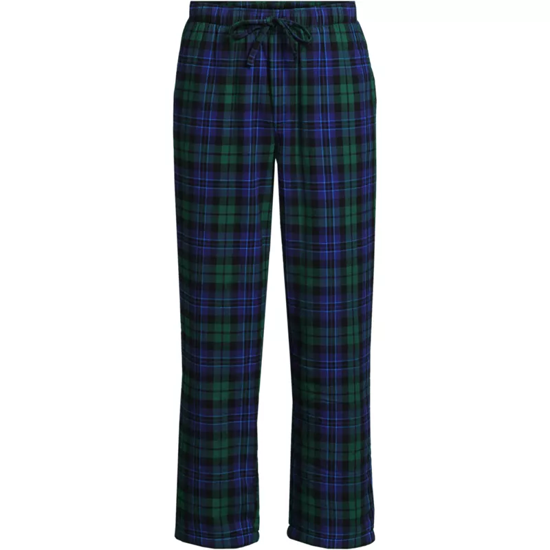 Men's Sherpa Fleece Lined Flannel Pajama Pants, Front