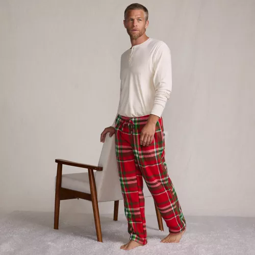 Men's Sherpa Fleece Lined Flannel Pajama Pants, alternative image