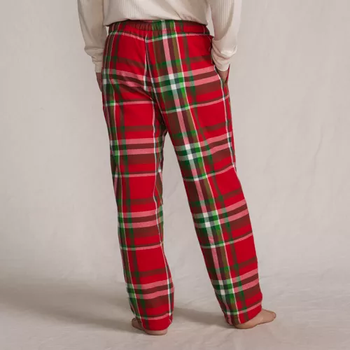 Men's Sherpa Fleece Lined Flannel Pajama Pants, Back