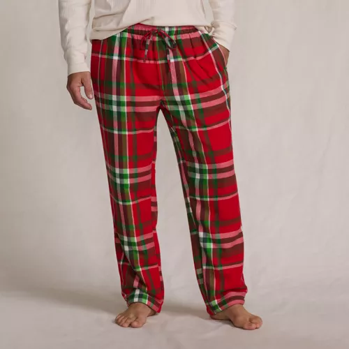 Men's Sherpa Fleece Lined Flannel Pajama Pants, Front