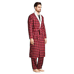 Men's Sherpa Fleece Lined Flannel Robe, alternative image