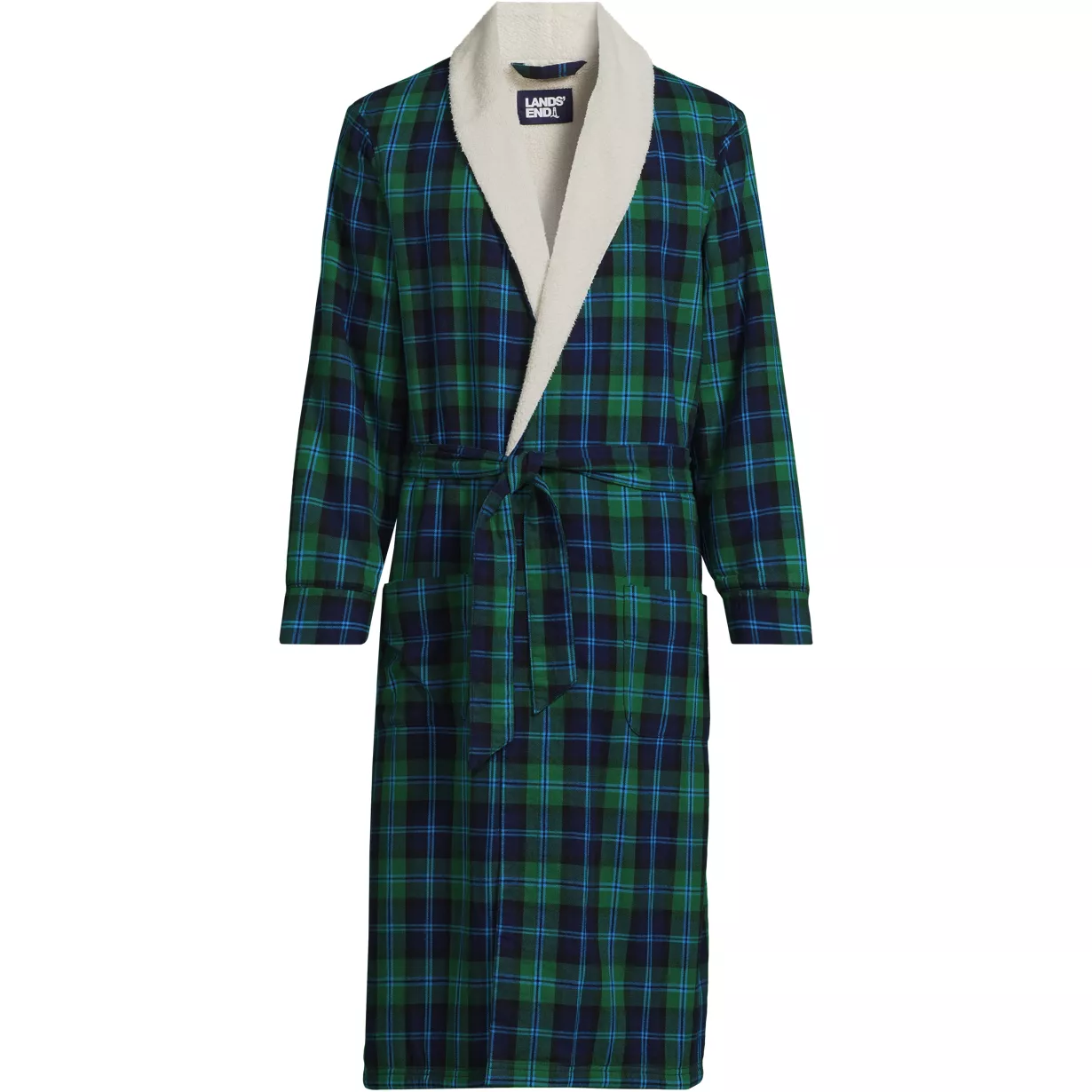 Men's Sherpa Fleece Lined Flannel Robe