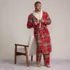 Men's Sherpa Fleece Lined Flannel Robe, alternative image