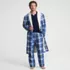 Men's Sherpa Fleece Lined Flannel Robe, alternative image
