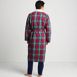 Men's Sherpa Fleece Lined Flannel Robe, Back