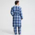 Men's Sherpa Fleece Lined Flannel Robe, Back
