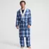 Men's Sherpa Fleece Lined Flannel Robe, Front